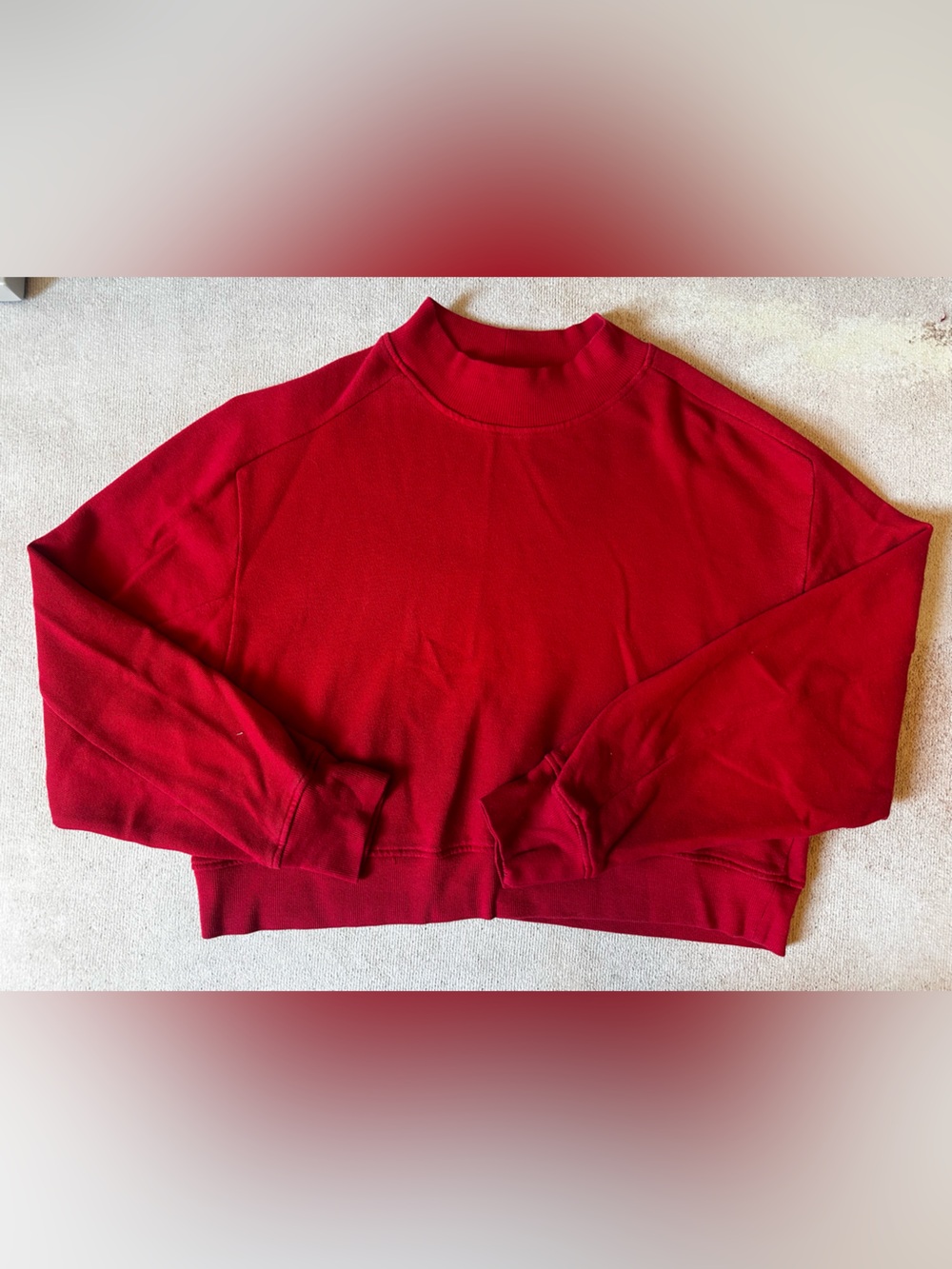 Vibrant Red Cropped Sweatshirt